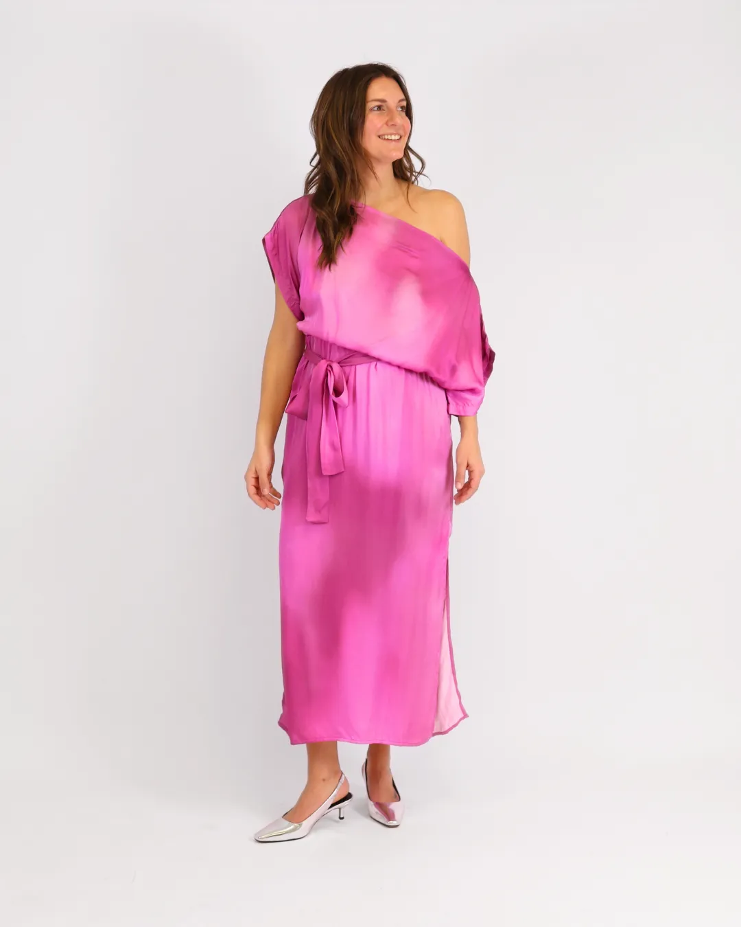 Drape Dress Print Pink