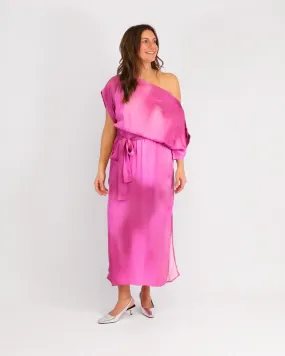Drape Dress Print Pink