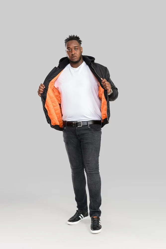 Duke - D555 Bomber Jacket With Detachable Fleece Hood In Black 2Xl-6Xl