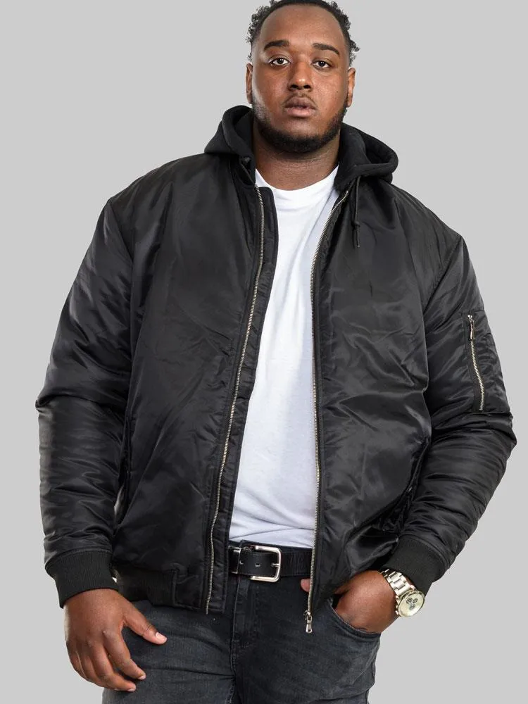 Duke - D555 Bomber Jacket With Detachable Fleece Hood In Black 2Xl-6Xl