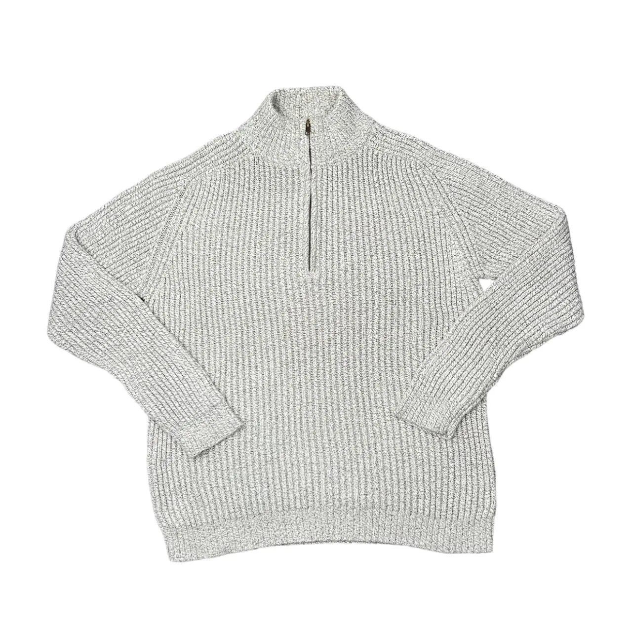 Early 00's AUTHENTIC CHINO Debenhams Classic Basic Stretch Ribbed 1/2 Zip Pullover Heavyweight Knit Sweater Jumper