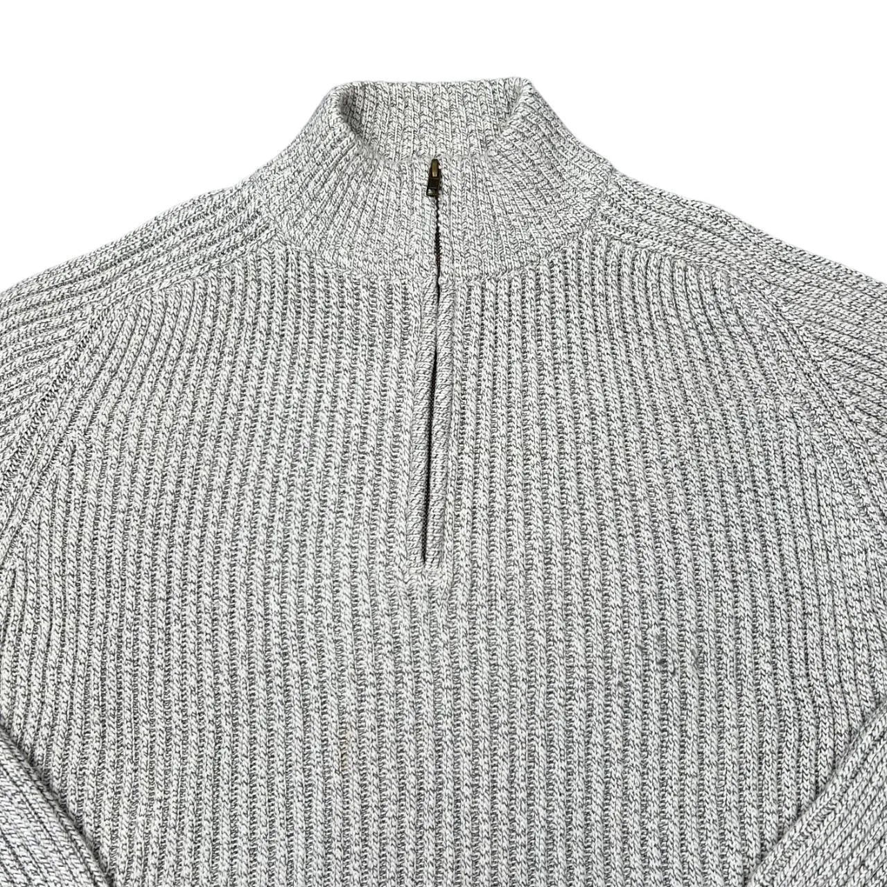 Early 00's AUTHENTIC CHINO Debenhams Classic Basic Stretch Ribbed 1/2 Zip Pullover Heavyweight Knit Sweater Jumper