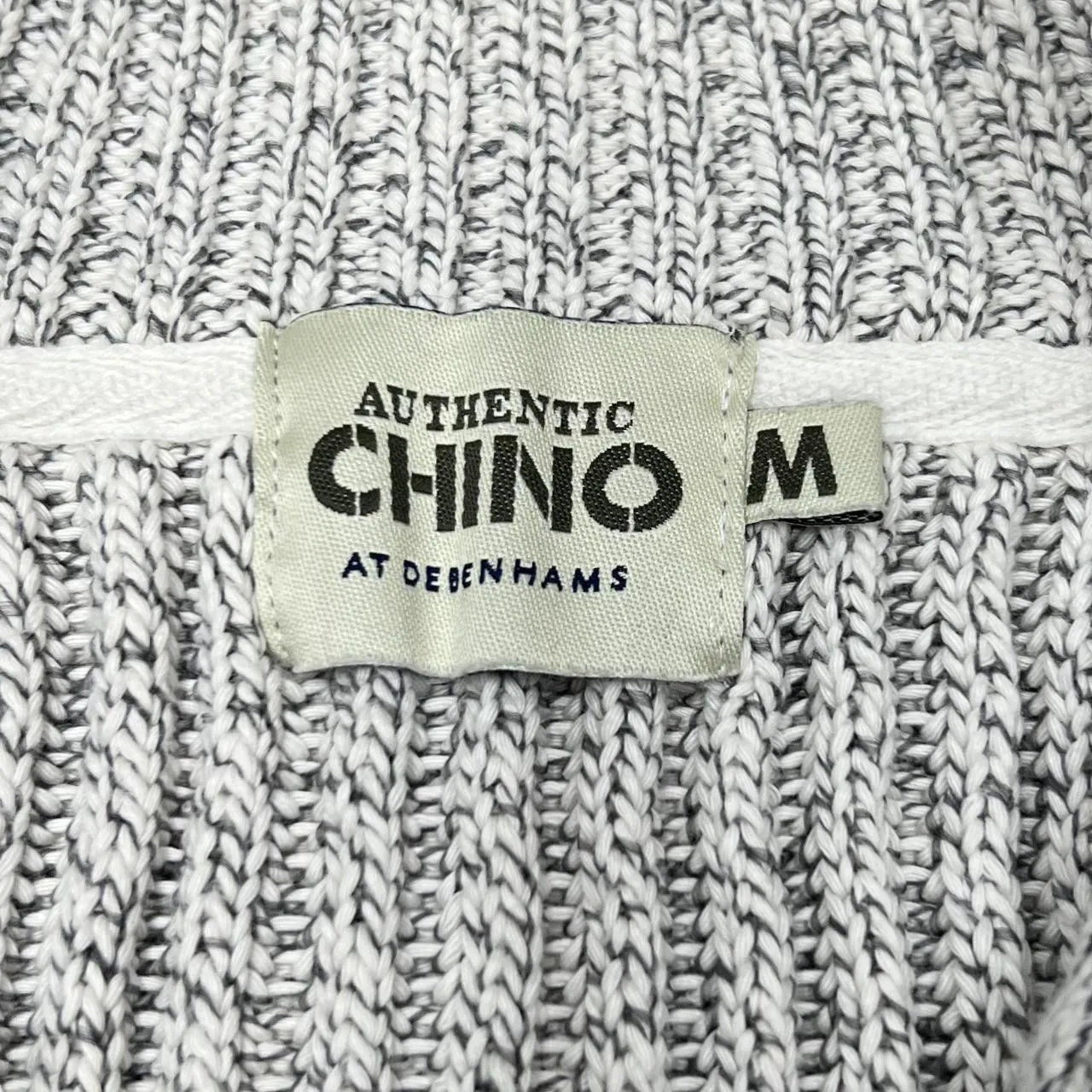 Early 00's AUTHENTIC CHINO Debenhams Classic Basic Stretch Ribbed 1/2 Zip Pullover Heavyweight Knit Sweater Jumper