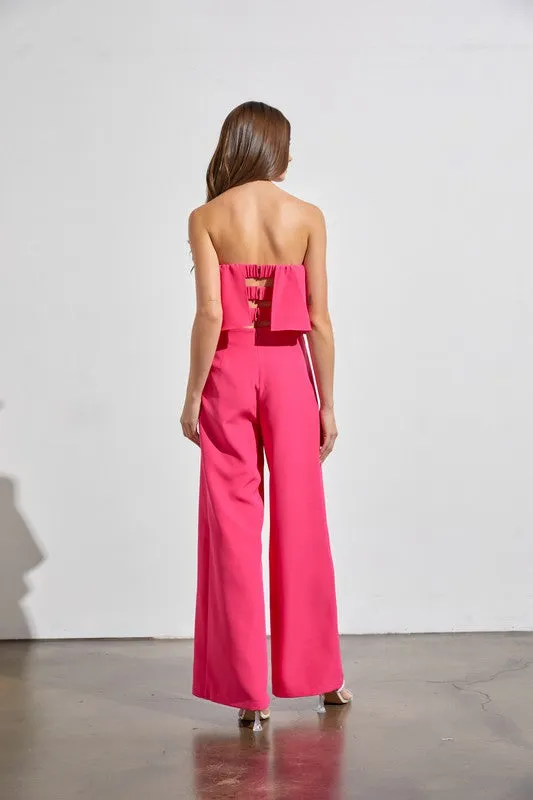 Effortless Strapless Off White Jumpsuit