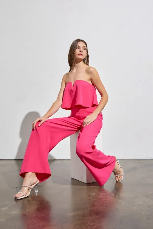 Effortless Strapless Off White Jumpsuit