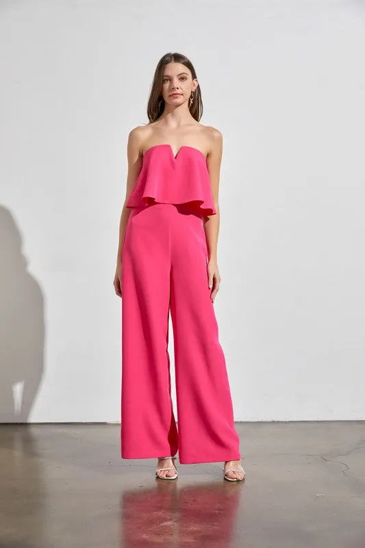 Effortless Strapless Off White Jumpsuit
