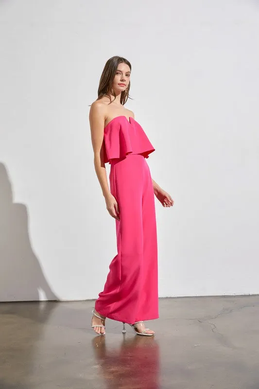 Effortless Strapless Off White Jumpsuit