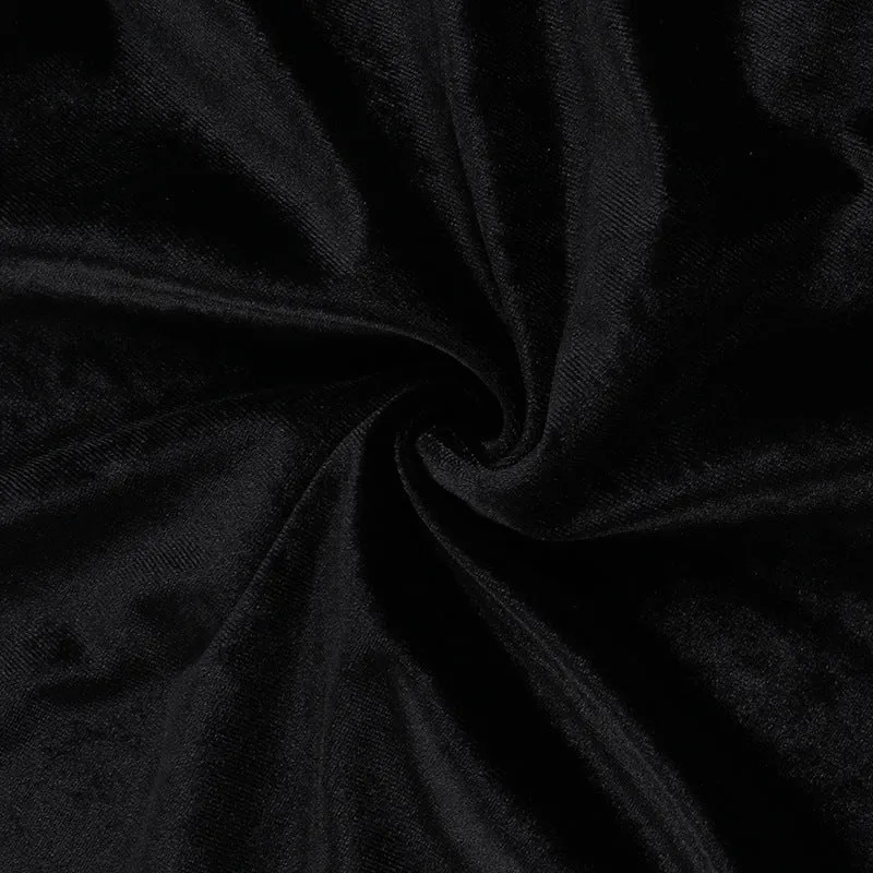 Elegant Velvet Round Neck 3D Pleated Party Dress
