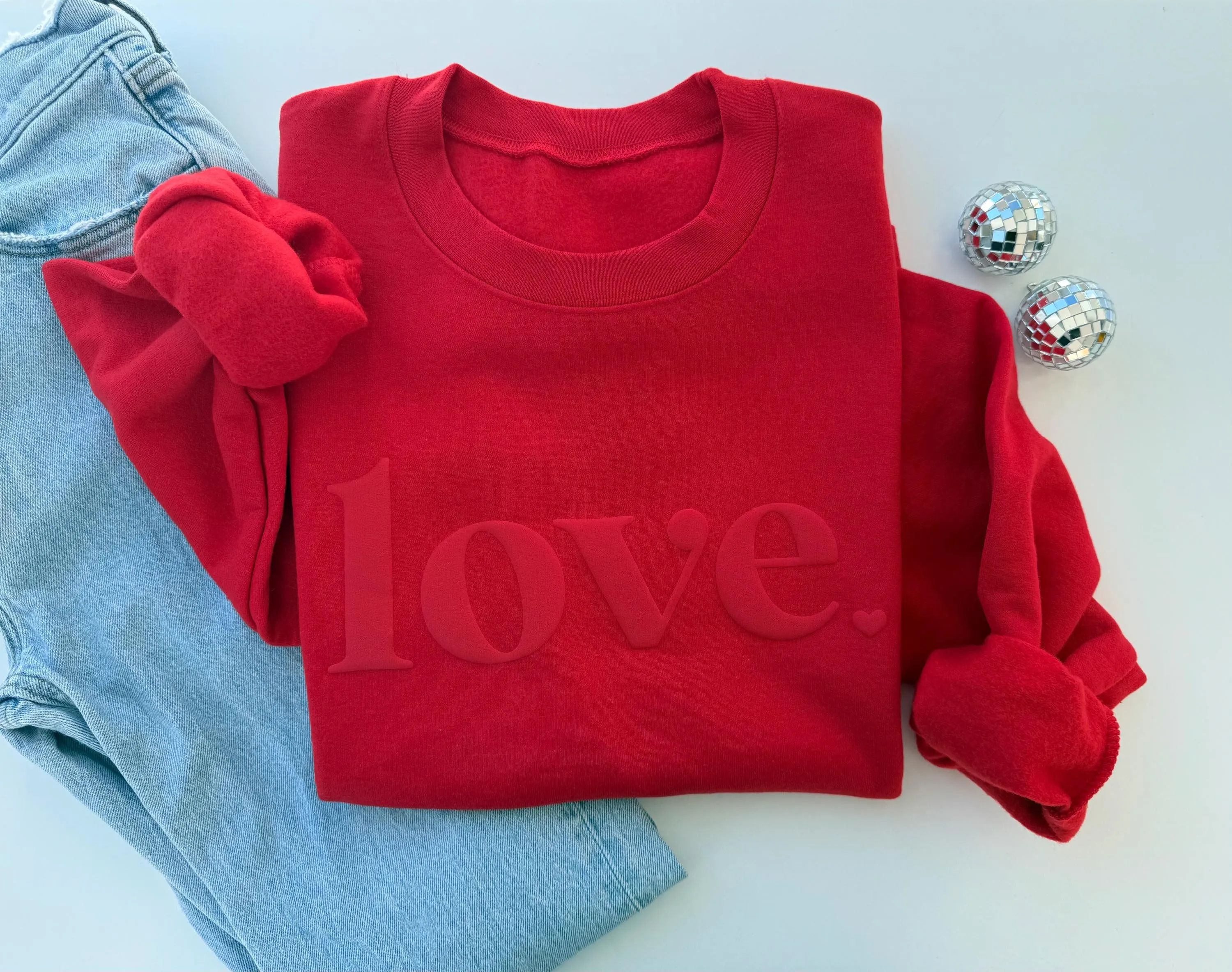 Embossed Puff Valentine Sweatshirt