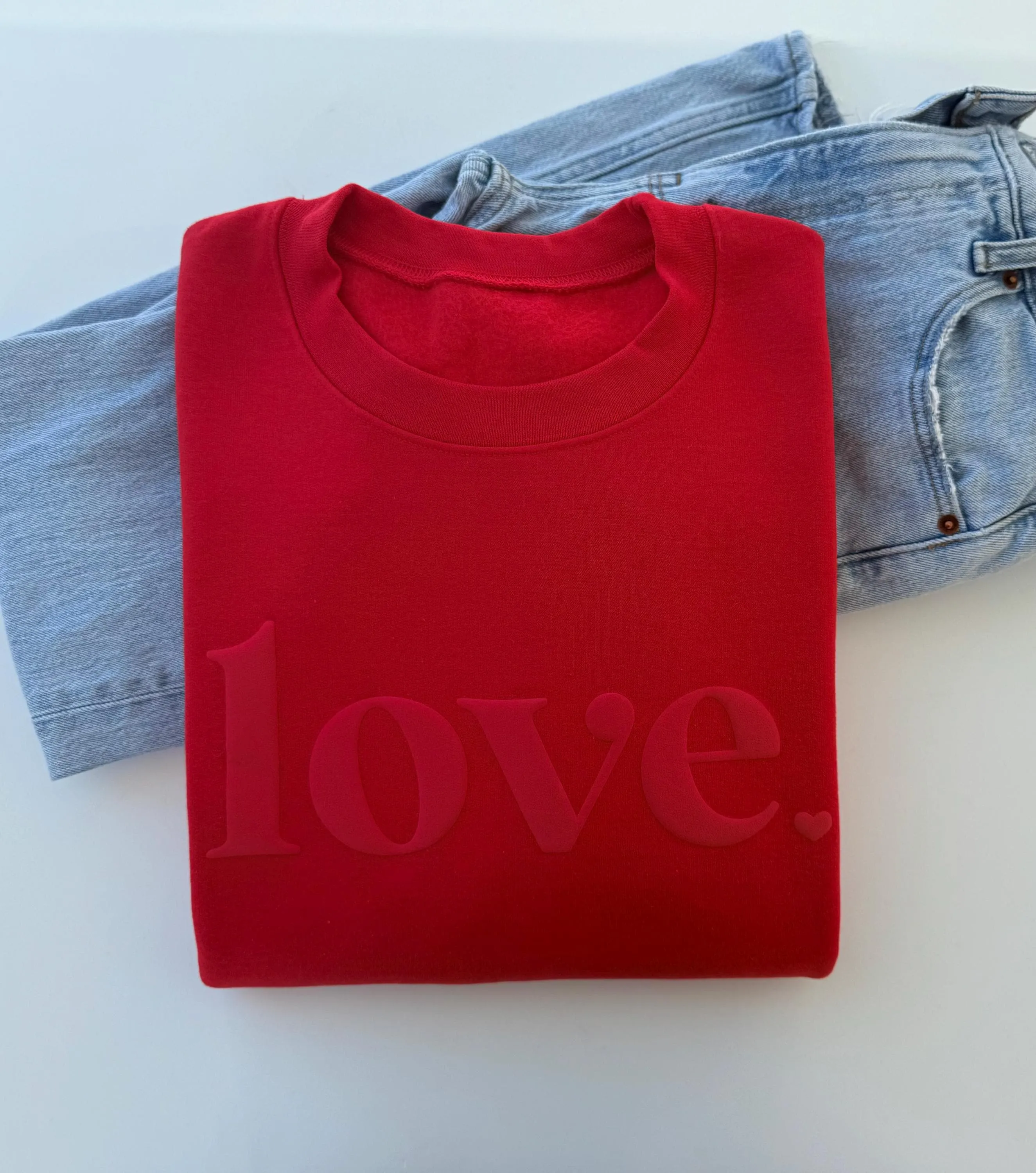 Embossed Puff Valentine Sweatshirt