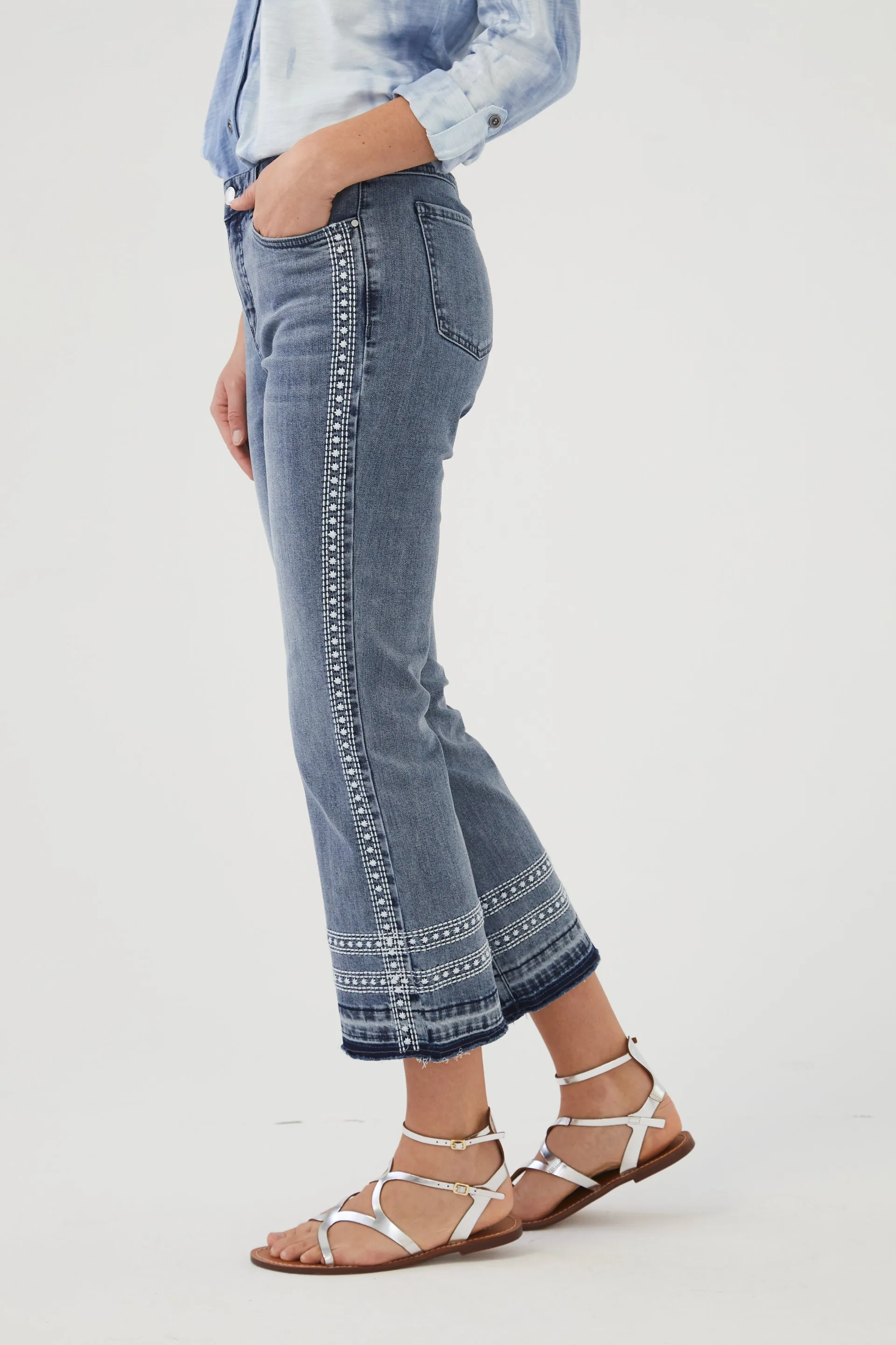 FDJ French Dressing Embroidered Olivia Boot Crop 2349779-VINWS Vintage Wash - 1 ONLY SIZE 14 - 20% OFF