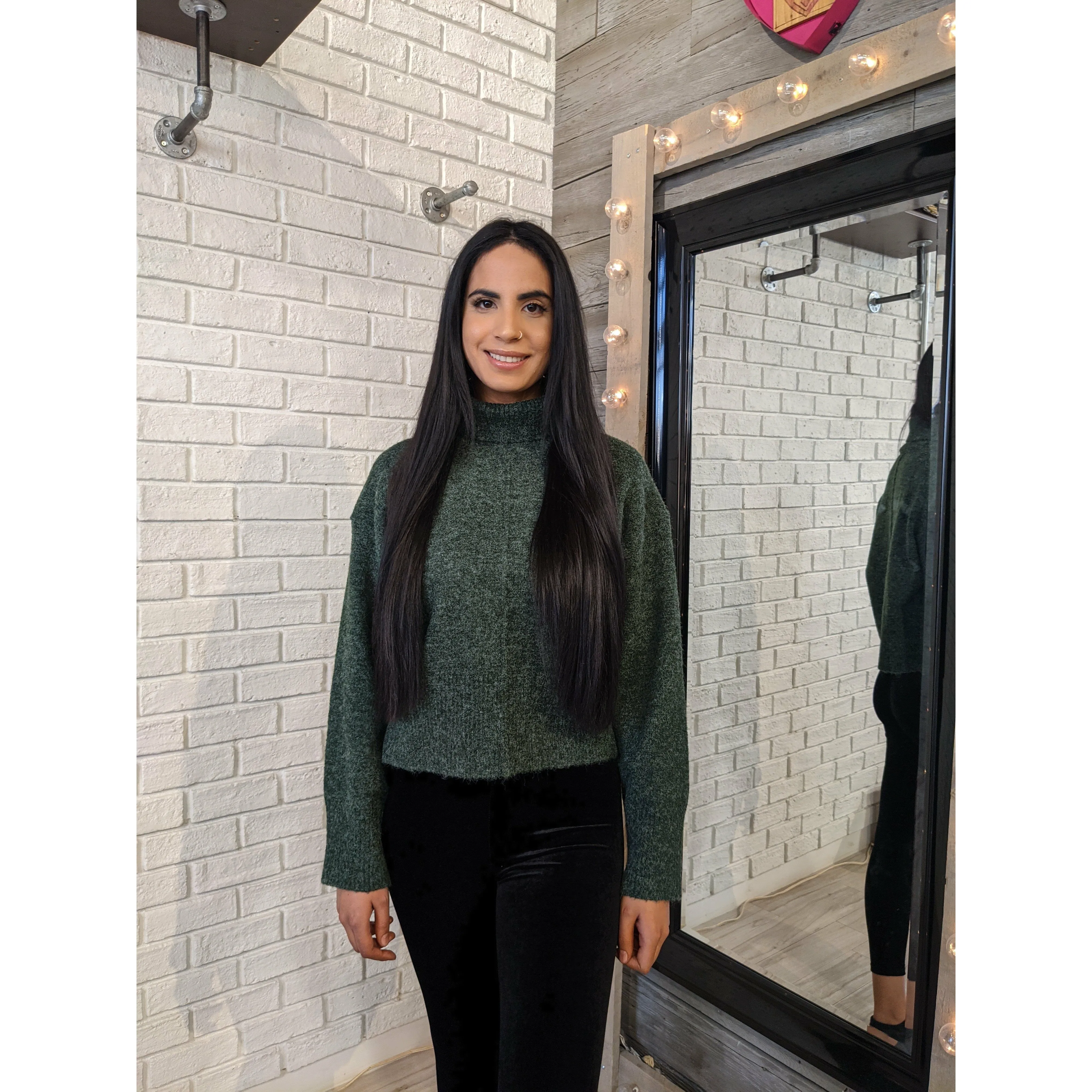 Forest Green Crop Sweater