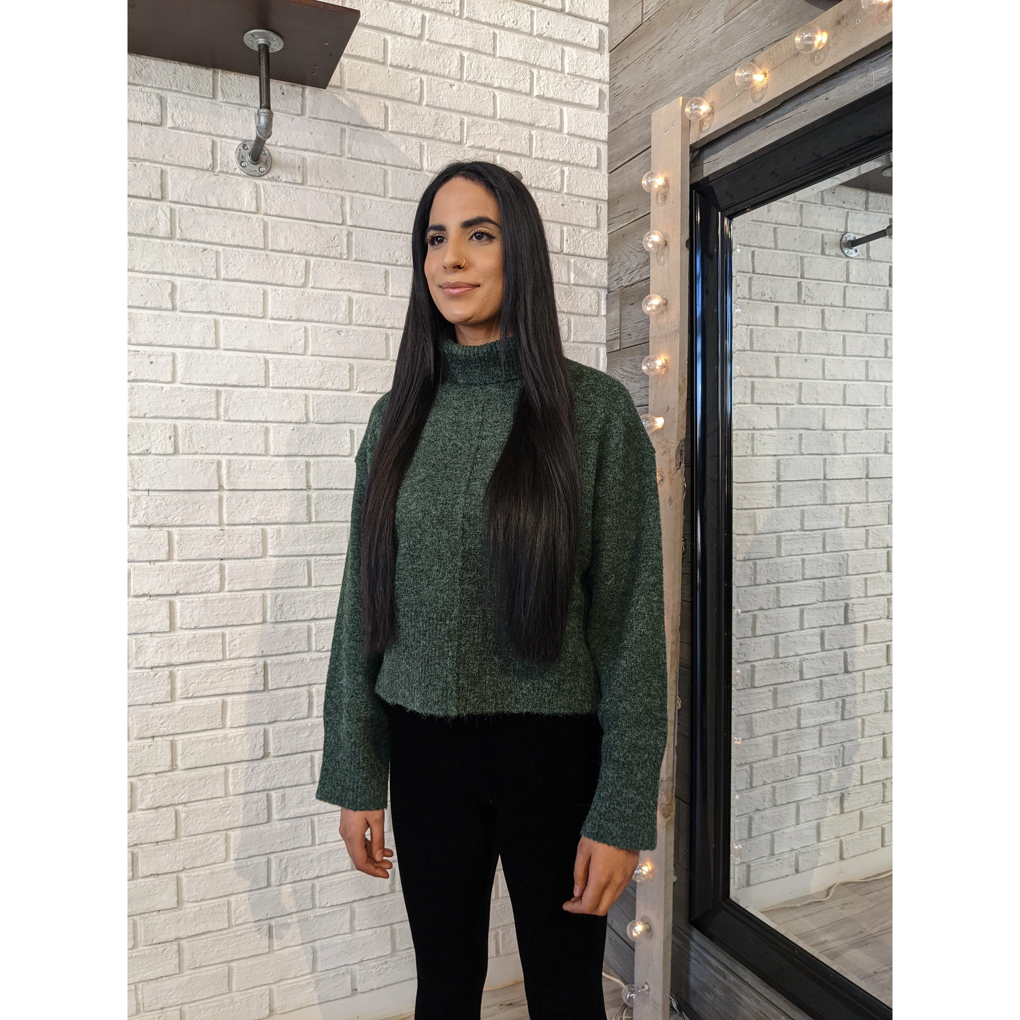 Forest Green Crop Sweater