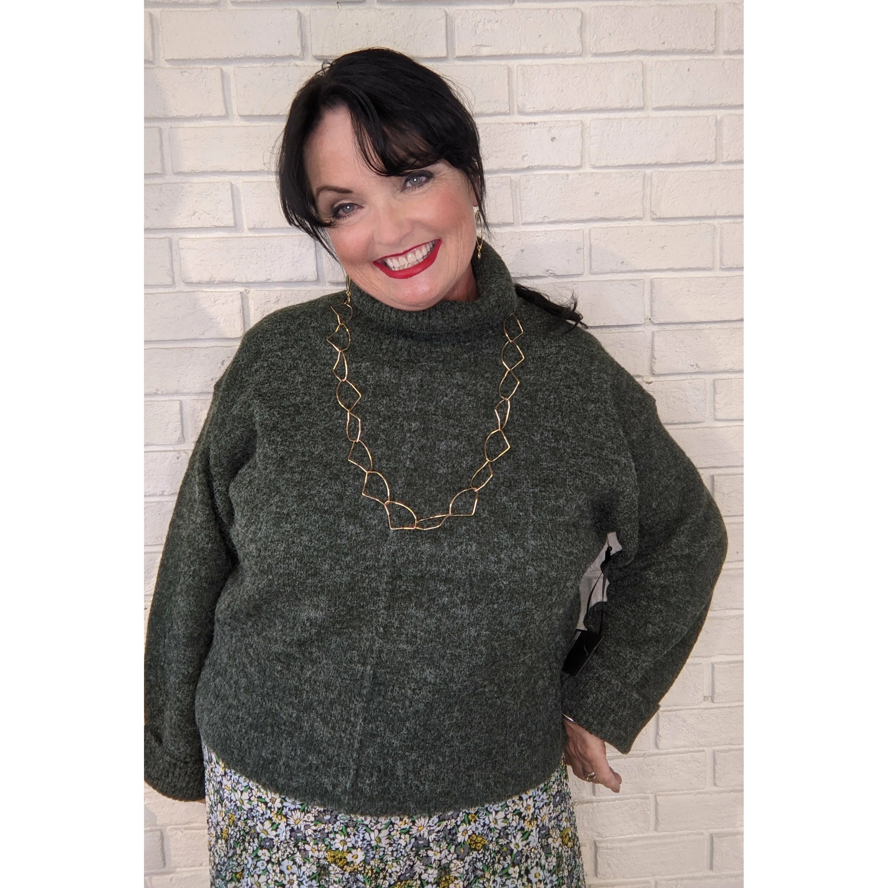 Forest Green Crop Sweater