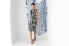 FOUND IN GREECE Y2K Pure Silk Flirty Polka Dot   Tie Neck Dress
