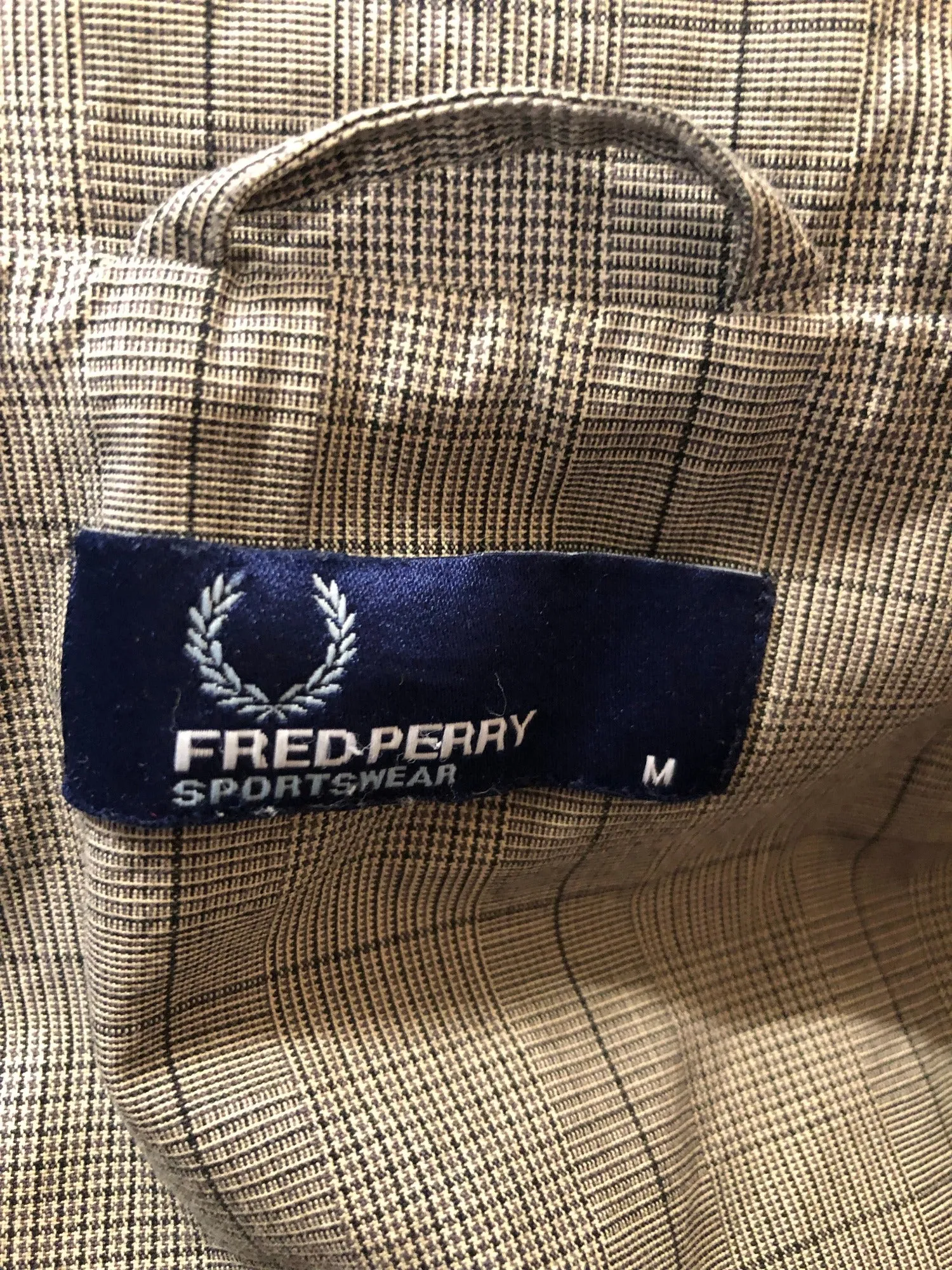Fred Perry Sportswear Check Bomber Jacket - Size M
