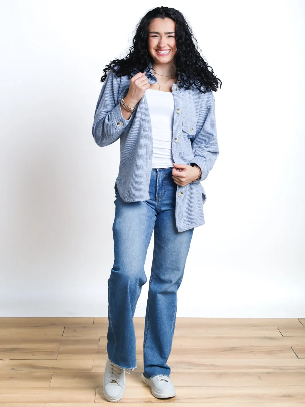 Free Reign Brushed Waffle Shacket- Final Sale
