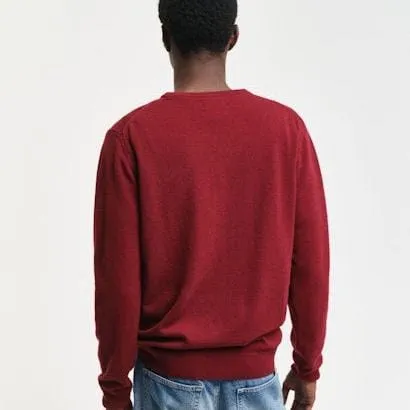 GANT Superfine Lambswool Crew-neck Sweater In Plumped Red