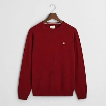 GANT Superfine Lambswool Crew-neck Sweater In Plumped Red