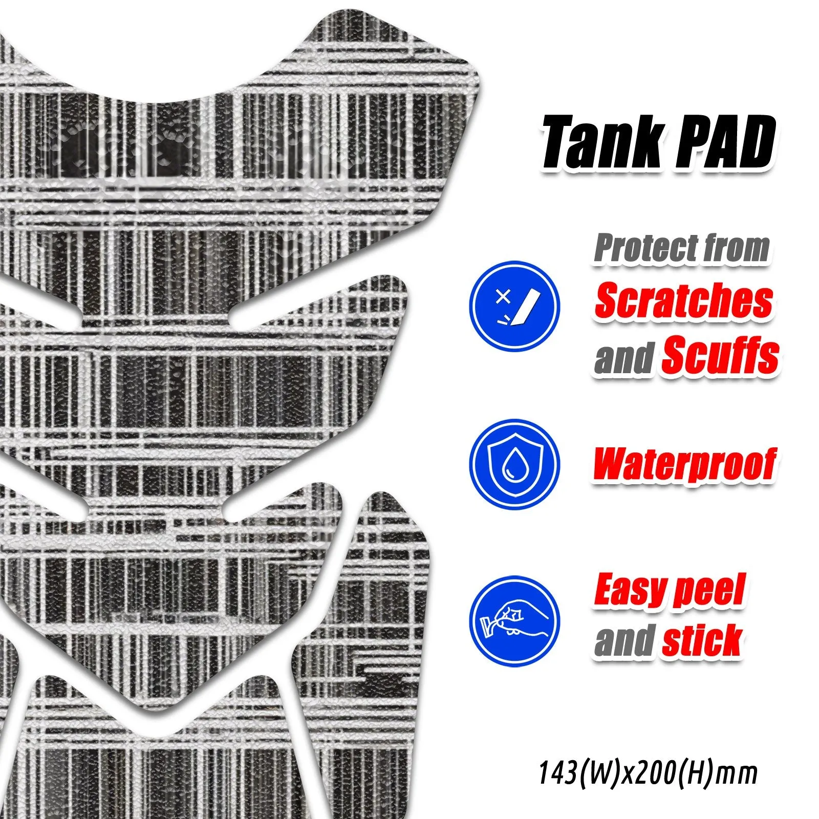 Gas Tank Sticker Motorcycle Tank Pad Protector Anti Slip Shield Vintage Wave