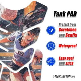 Gas Tank Sticker Motorcycle Tank Pad Protector Anti Slip Shield Vintage Wave