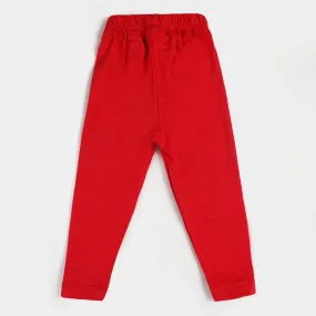 Girls Jersey Tights - Red