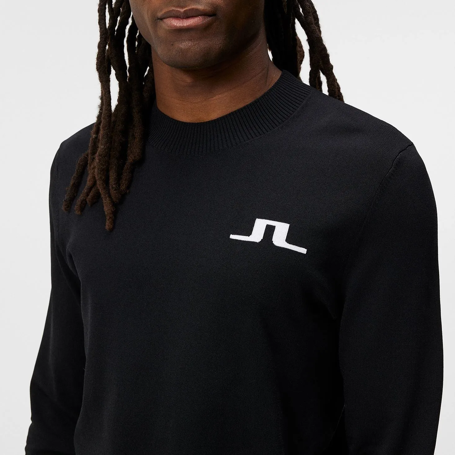 Gus Crew Neck Nylon Knitted Sweater Black - SS24