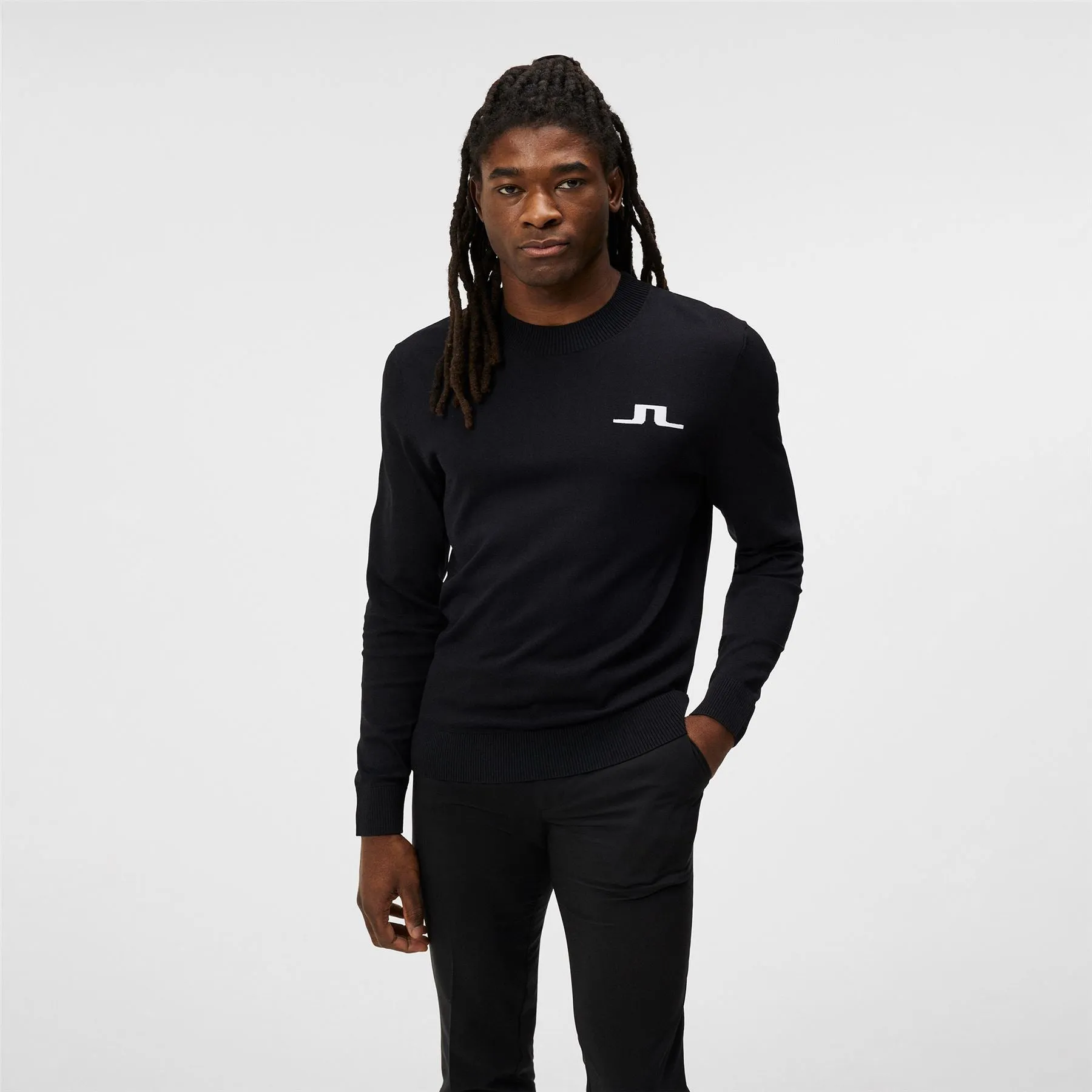 Gus Crew Neck Nylon Knitted Sweater Black - SS24