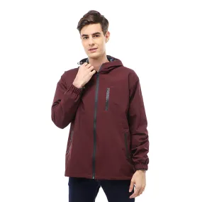 Hamlin Clover Outerwear Jacket Hoodie Pria Waterproof Anti Air Material Taslan ORIGINAL - Maroon