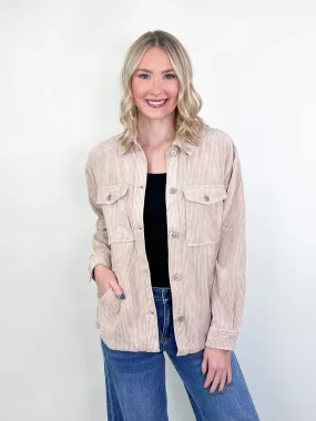 Heidi - Beige Corduroy Shacket