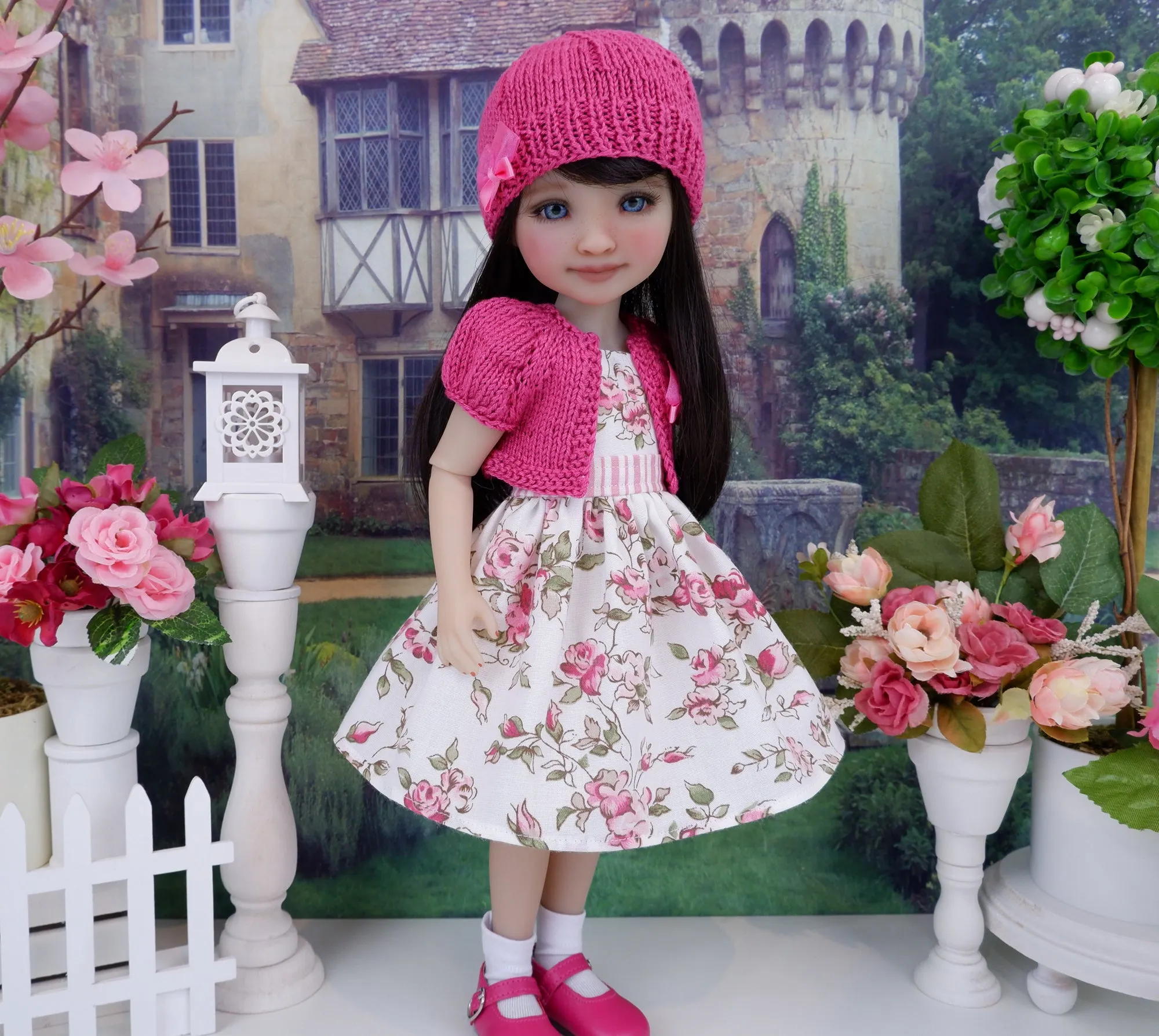 Heirloom Rose - dress and sweater set with shoes for Ruby Red Fashion Friends doll