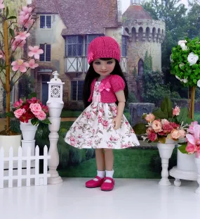 Heirloom Rose - dress and sweater set with shoes for Ruby Red Fashion Friends doll