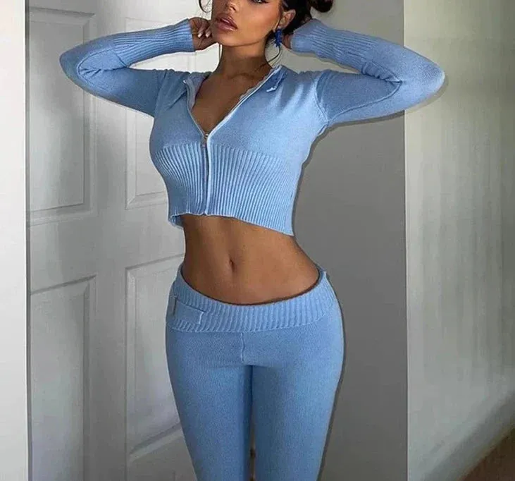 Ivorie Knitted Pants Set