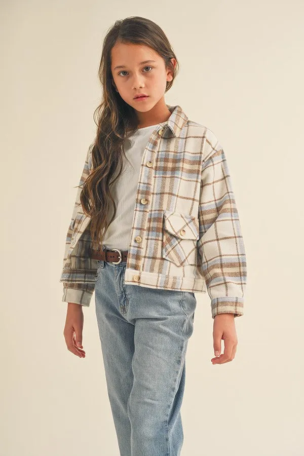 Ivory/Brown/Blue Shacket