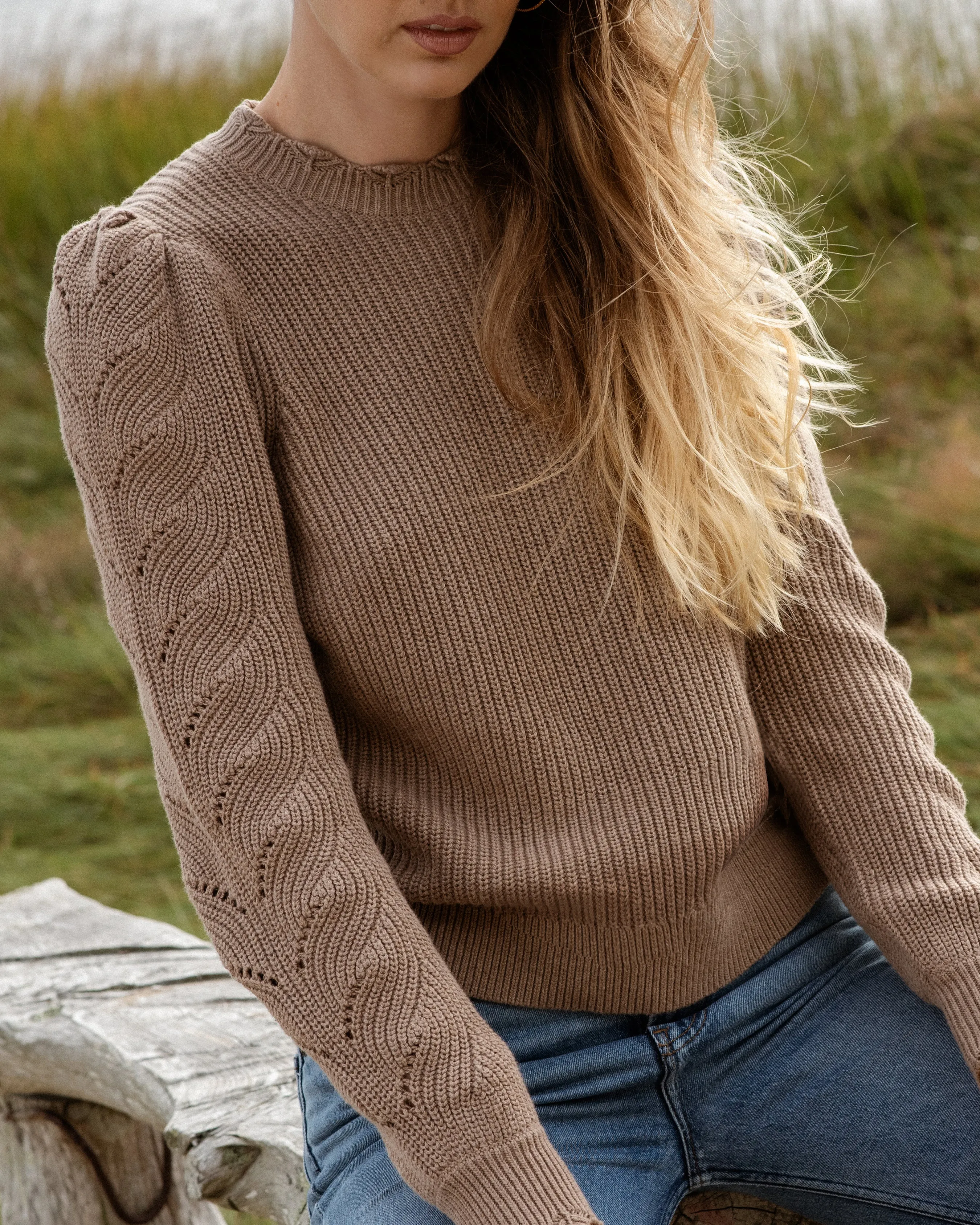 Ivy Sweater-Cotton Cashmere-Walnut