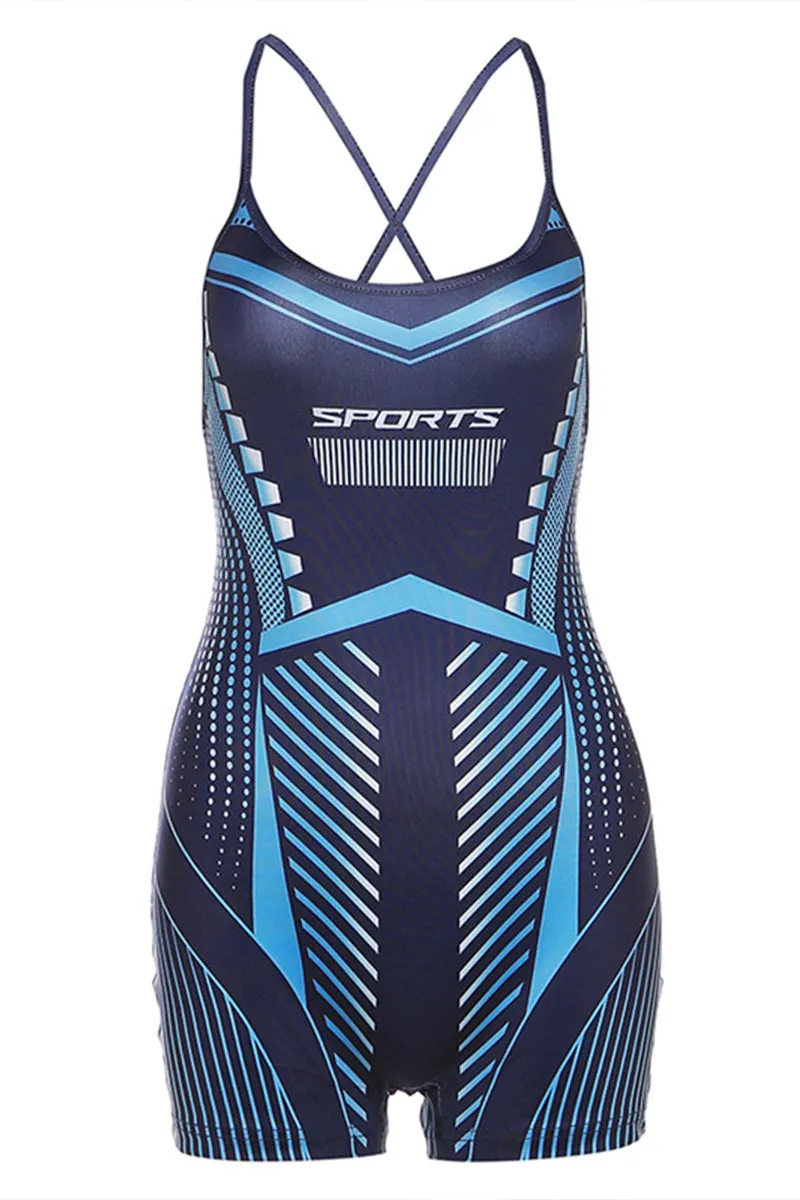 JF733 Cross-Strap Halter Rompers