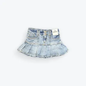 Jordache Double Button Pleated Denim Skirt