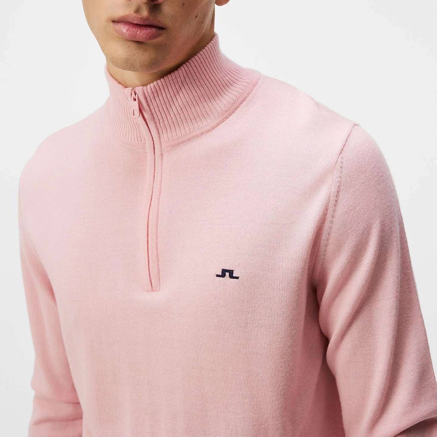 Kian Quarter Zip Tour Merino Sweater Powder Pink - SS24