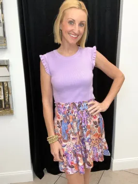 Lilac Floral Skirt
