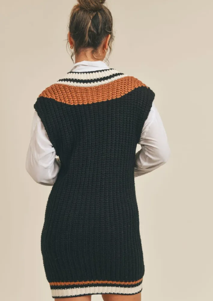 Listen Up Mini Sweater Dress | Black