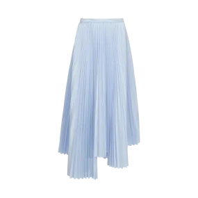 Long Asymmetric Pleated Skirt