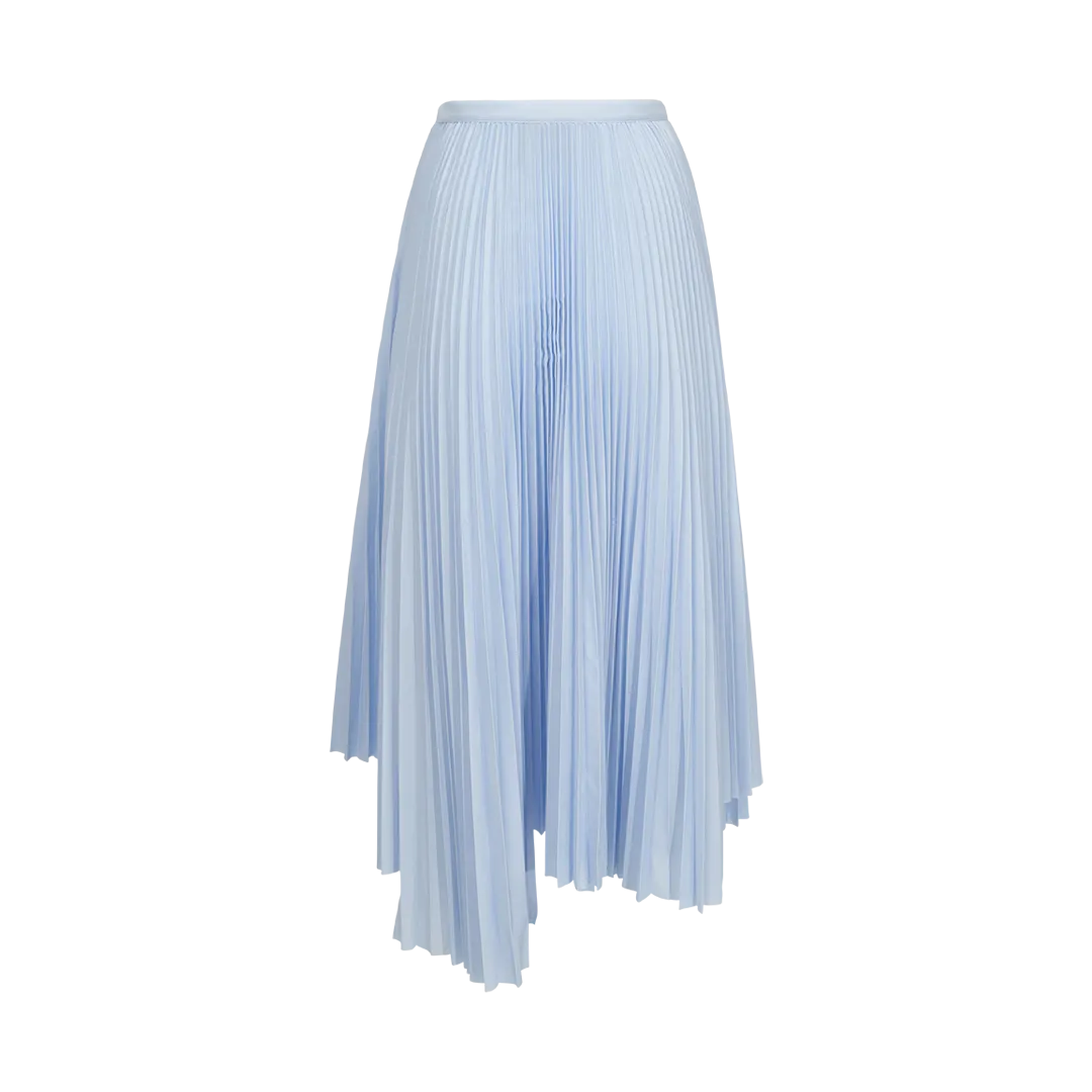 Long Asymmetric Pleated Skirt