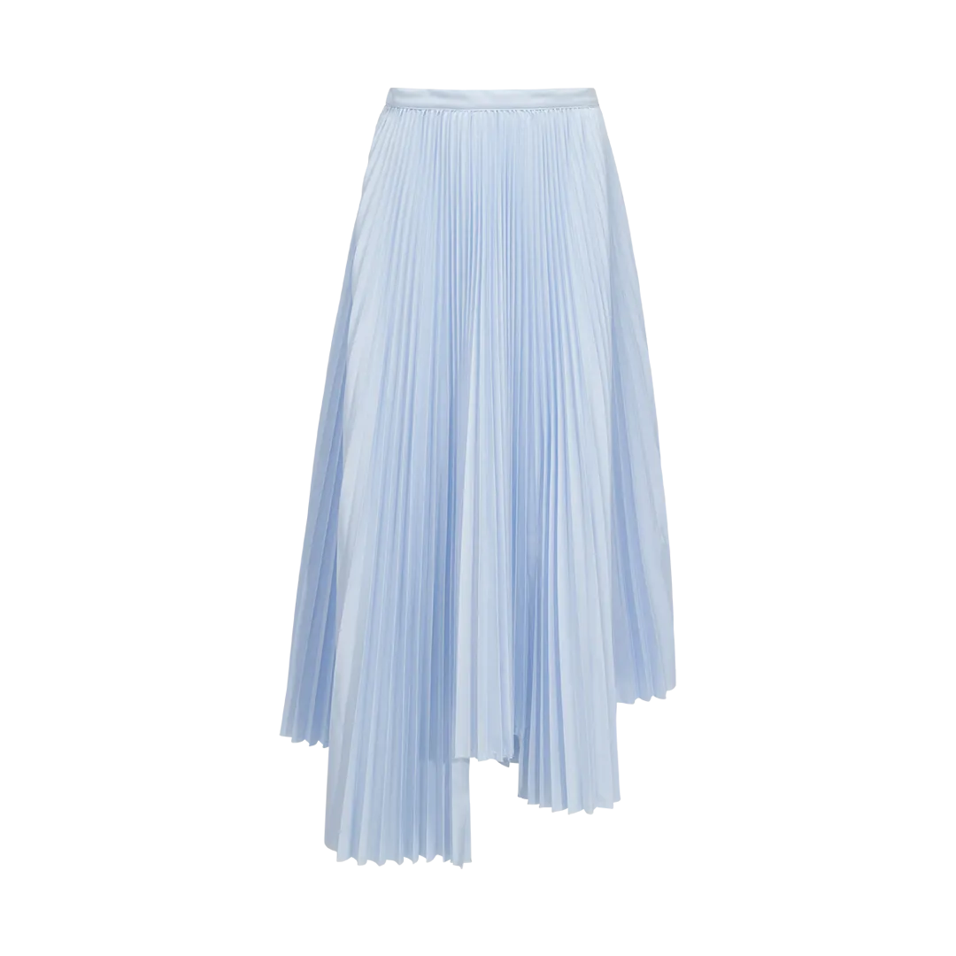Long Asymmetric Pleated Skirt