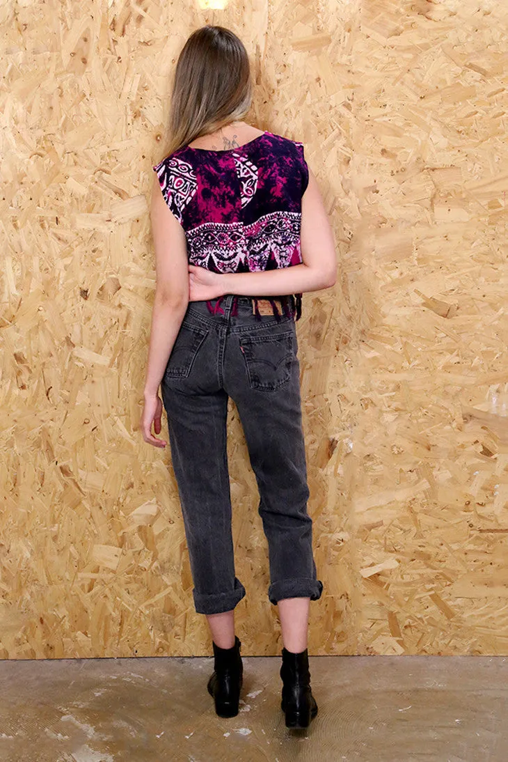 LOOT LABEL Pink Flags Batik Crop Top