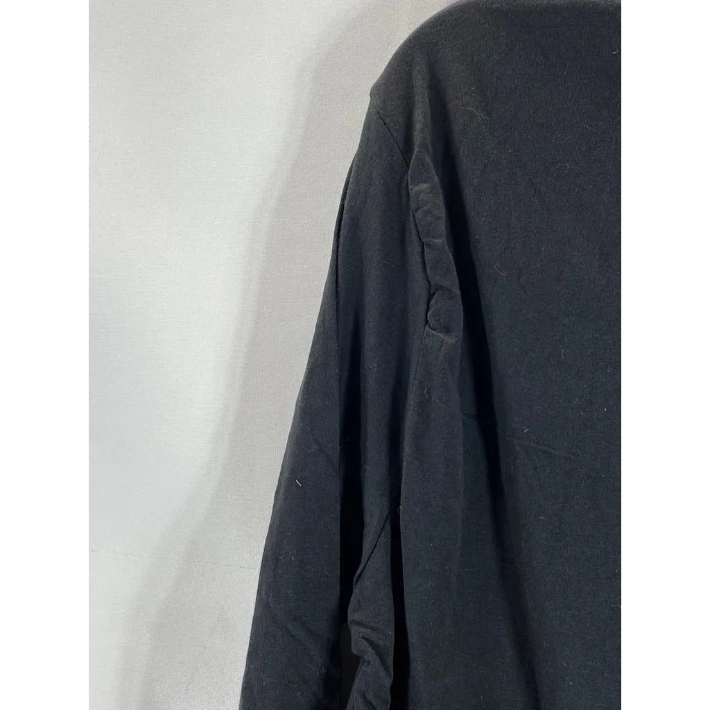 LUCKY BRAND Men's Black Henley Long Sleeve Pajama Shirt SZ L