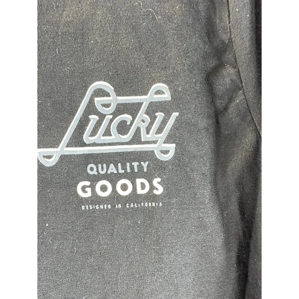 LUCKY BRAND Men's Black Henley Long Sleeve Pajama Shirt SZ L