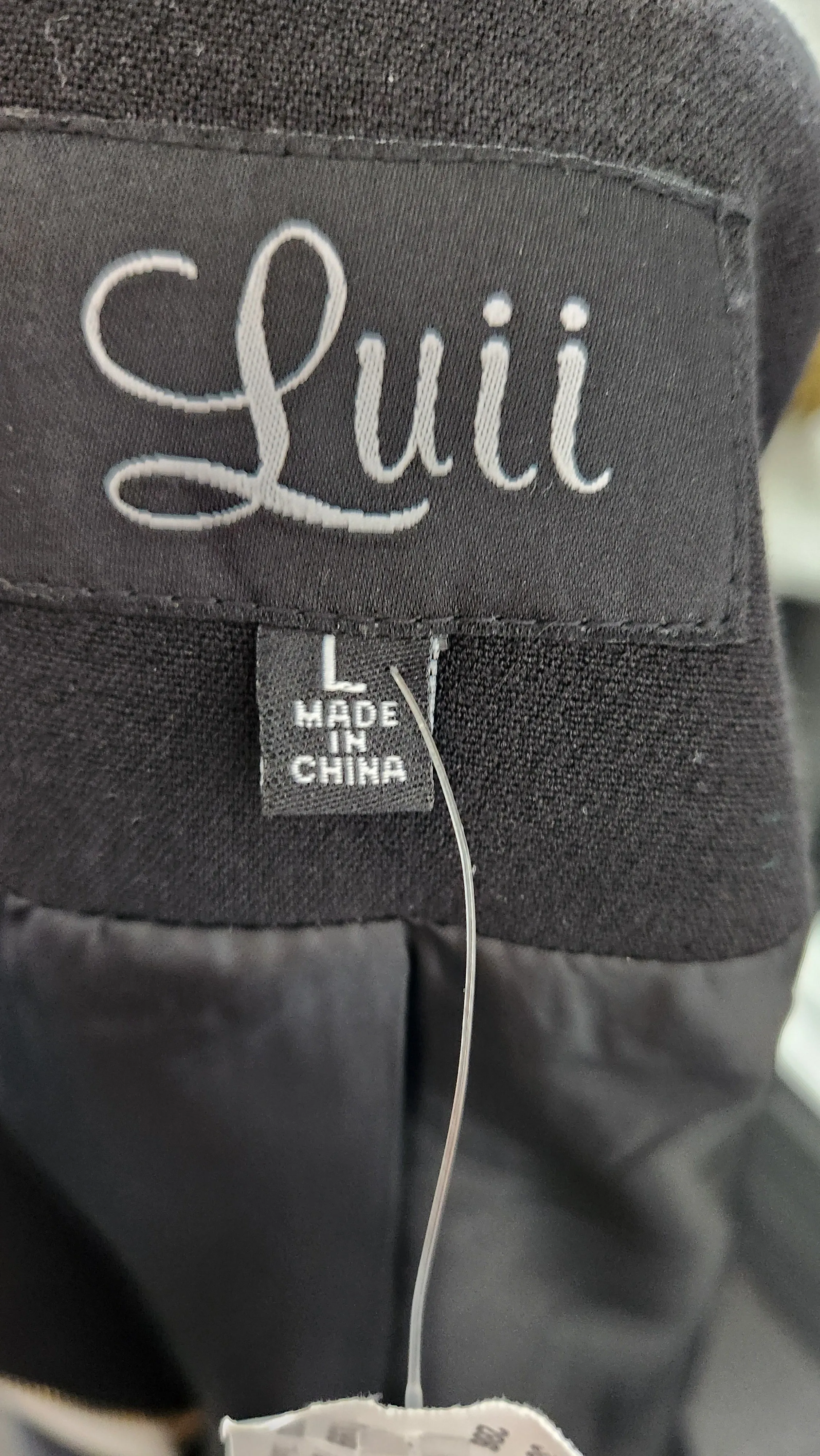 Luii Black Cloth and Leather Jacket with Zipper Details