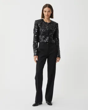 Maeve Jacket in Chaos Sequin, Black