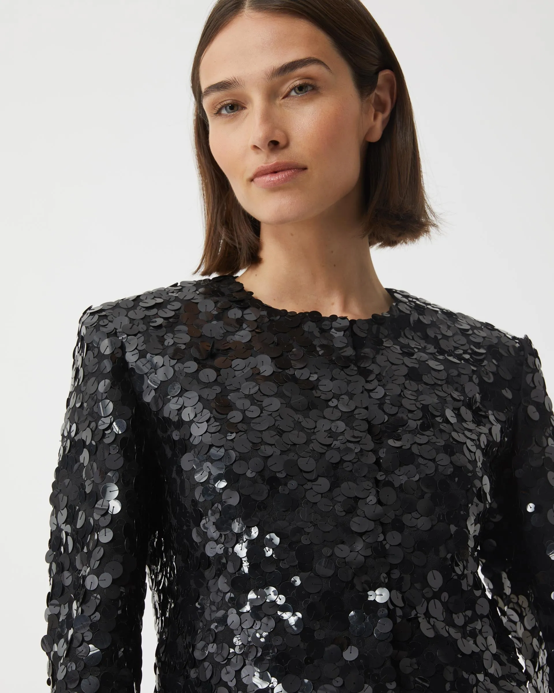 Maeve Jacket in Chaos Sequin, Black