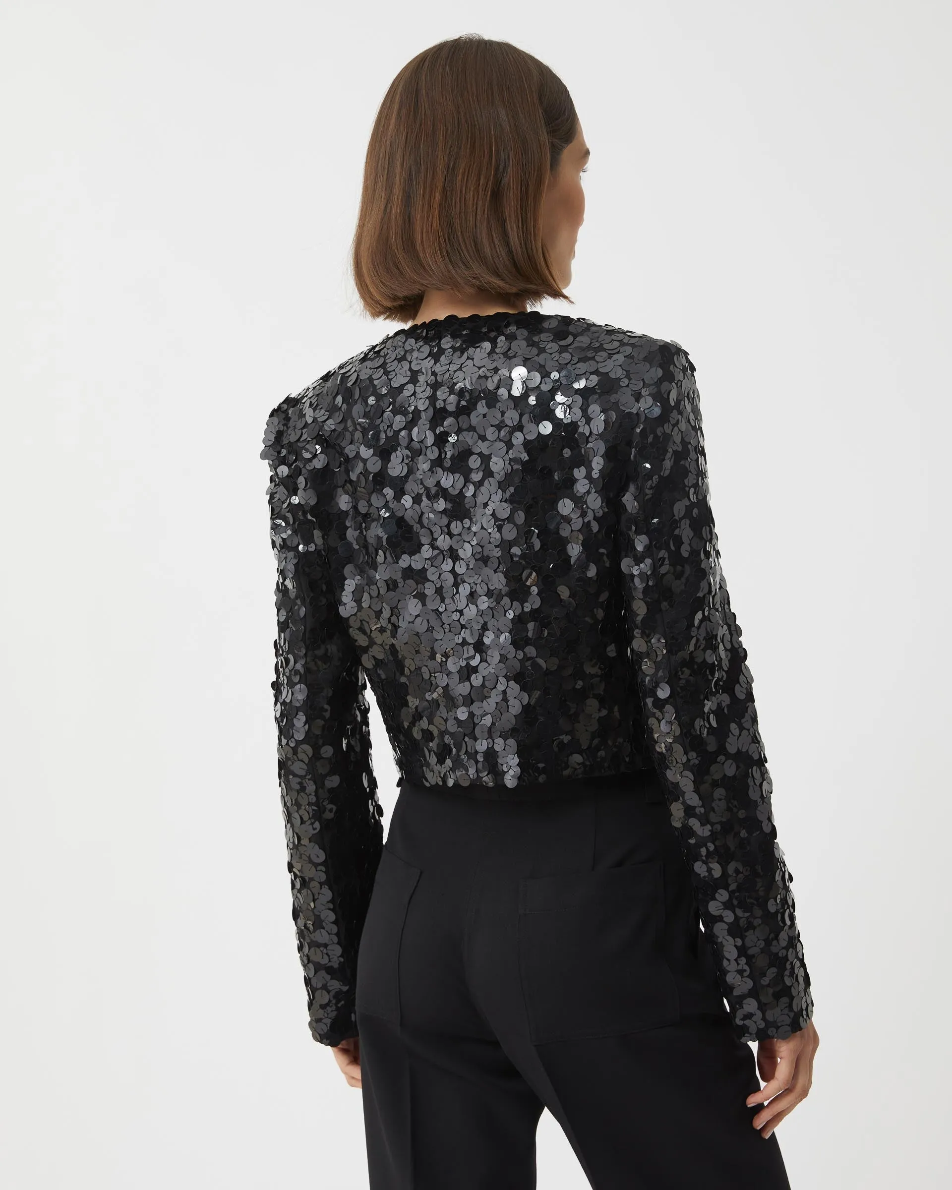 Maeve Jacket in Chaos Sequin, Black
